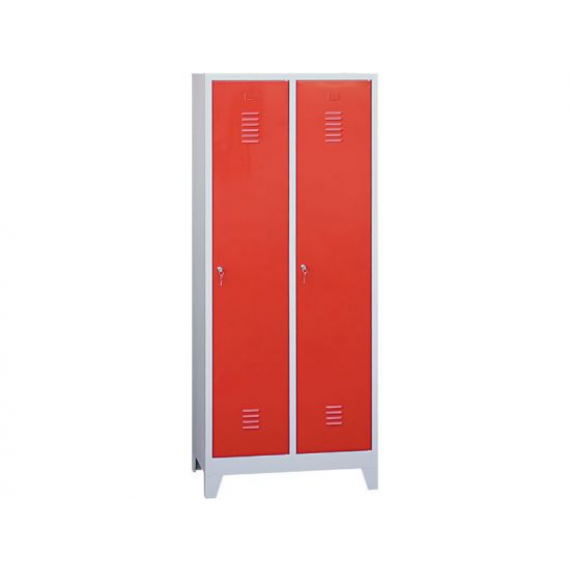 Vestiaire pompier métallique sur pieds 2 casiers dim. 205x97x55cm