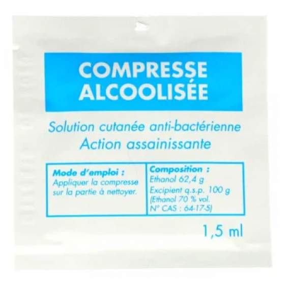 COMPRESSE D'ALCOOL 70% 1,5 ML