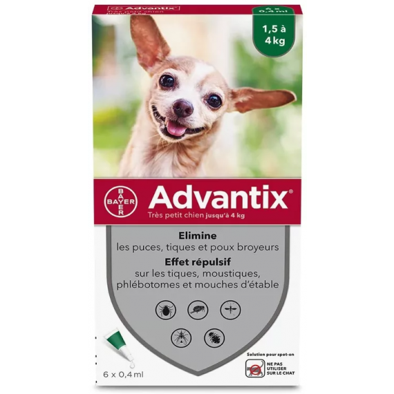 Advantix très petit chien - 4 kg - Bayer
