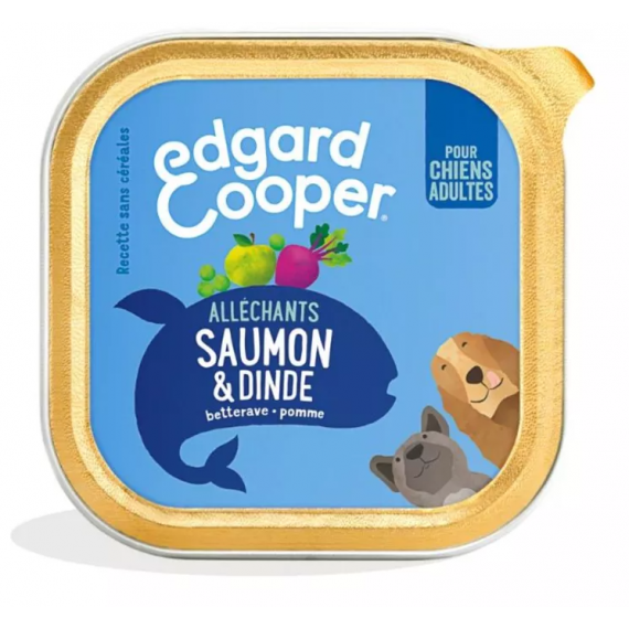 Barquette "Alléchants Saumon & Dinde" 300 g - Edgard & Cooper