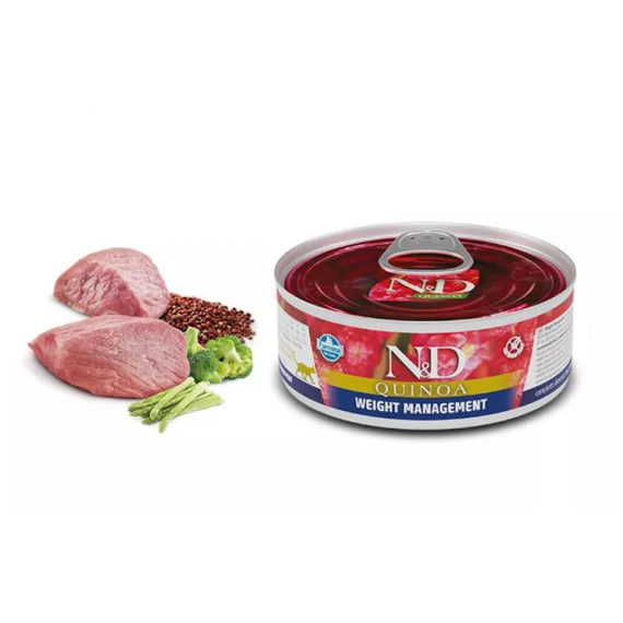 Boîte Quinoa chat Weight Management Lamb (Contrôle du Poids Agneau) - Farmina