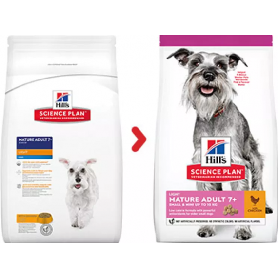 Canine Adult "Mature 7+ Light" Small & Mini Poulet 2.5 kg - Hill's Science Plan