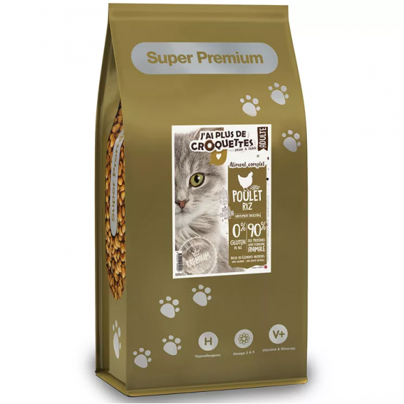 Chat adulte toutes races - Recette "Poulet et riz" - J'ai plus de croquettes