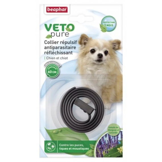 Collier anti-parasitaire réfléchissant petit et moyen chien - Beaphar