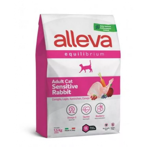Croquettes Digestion Sensible Lapin Adulte Chat - Alleva Equilibrium
