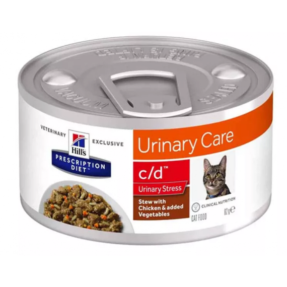 Féline c/d Urinary Stress Mijotés au poulet (24 x 85 g) - Hill's Prescription Diet