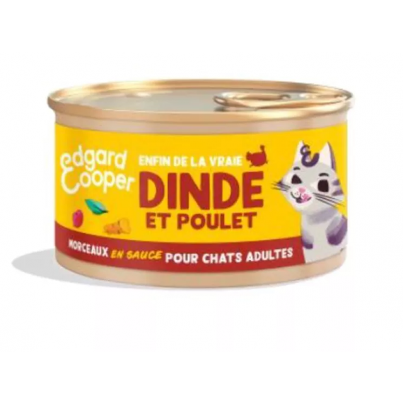 Morceaux en sauce pour chat à la dinde et au poulet - Edgar & Cooper
