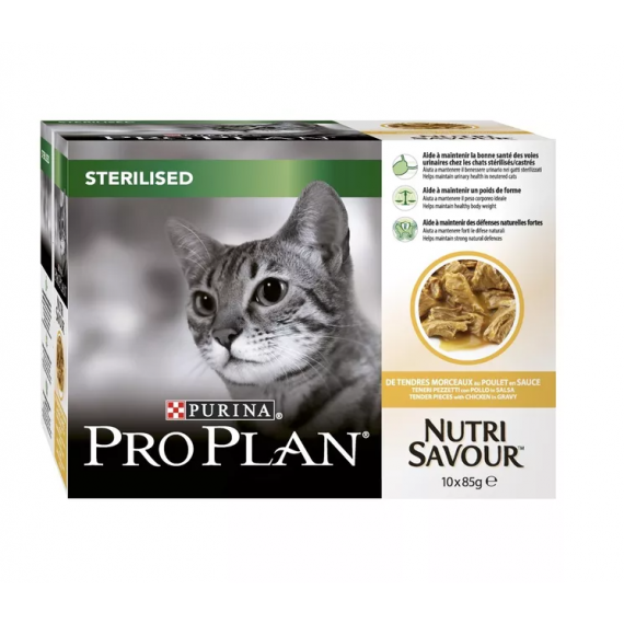 Nutrisavour "Sterilised" au poulet 10 x 85 g - Pro Plan
