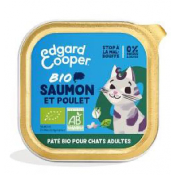 Pâté moelleuse pour chat au saumon et au poulet bio (85g) - Edgar & Cooper