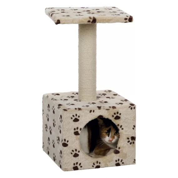 Arbre à chat Zamora beige avec traces de pattes noires - Trixie