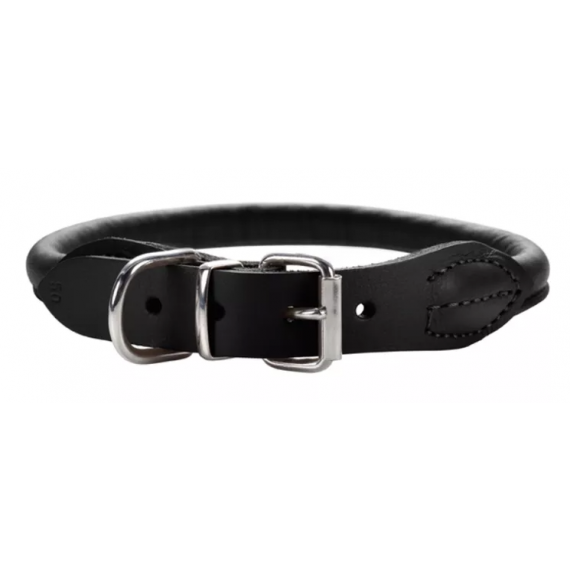 Collier cuir "Round & Soft" noir - Hunter