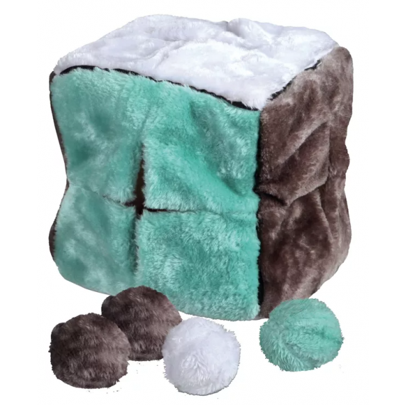 Cube avec 4 balles de jeu en peluche 40 cm - Trixie