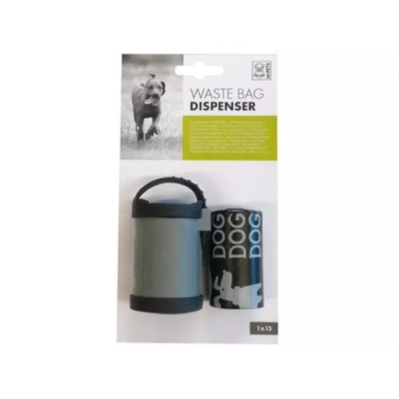 Distributeur de sacs ramasse crottes Gris/Noir - M-Pets