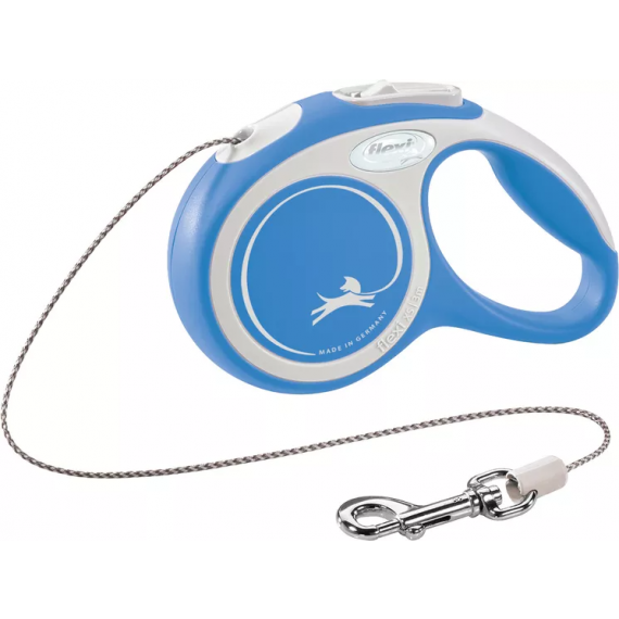 Laisse corde "New Comfort" bleu et blanc - Flexi