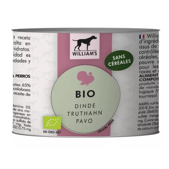 Pâtée pour chien bio à la dinde - William's