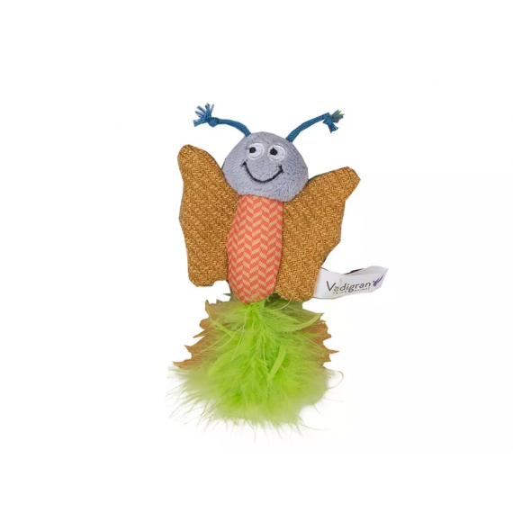 Peluche pour chat "Fancy Papillon" orange - Vadigran