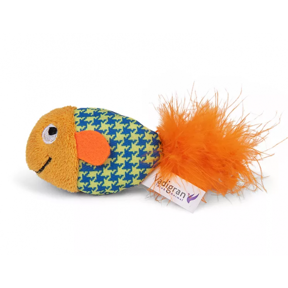 Peluche pour chat "Fancy Poisson" vert à carreaux - Vadigran
