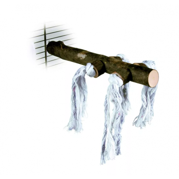 Perchoir bois avec corde 25 cm - Natural Living